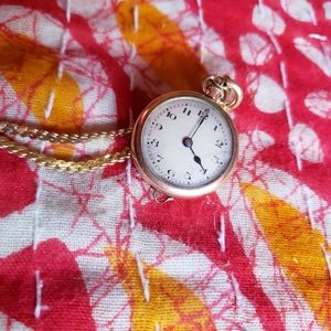 Beautiful vintage gold dainty watch pendant